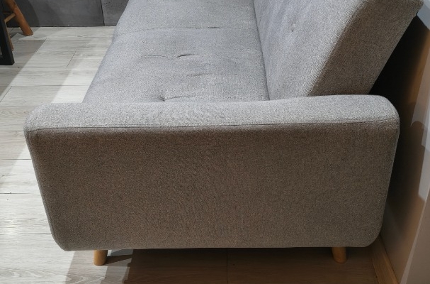 Kanapa mała, szara, funkcja spania - Zdjęcie 1