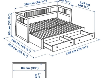 Zdjęcie: Łóżko drewniane "HEMNES"
